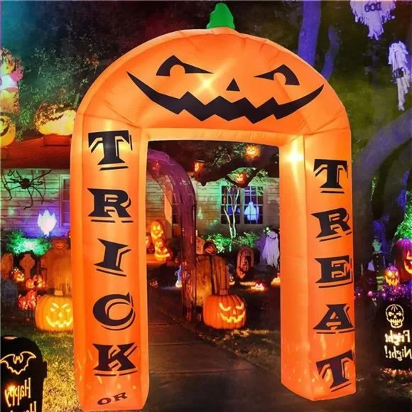 8 FT Halloween Inflatable Pumpkin Archway Decor, Pumpkin Inflatable Yard